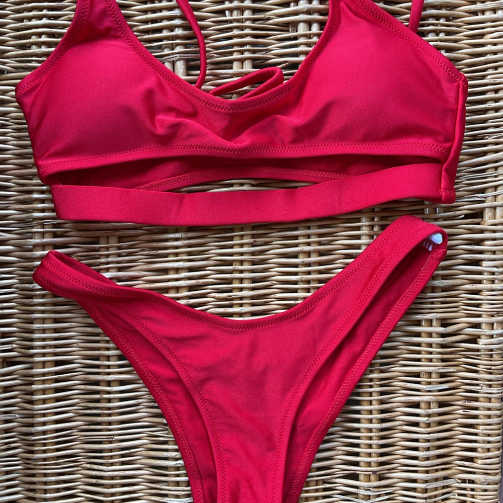 Vibrant Red Bikini Set
